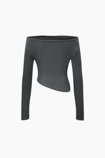 Damen Zweiteiler-Set Asymmetrisches Oberteil Weite Hose