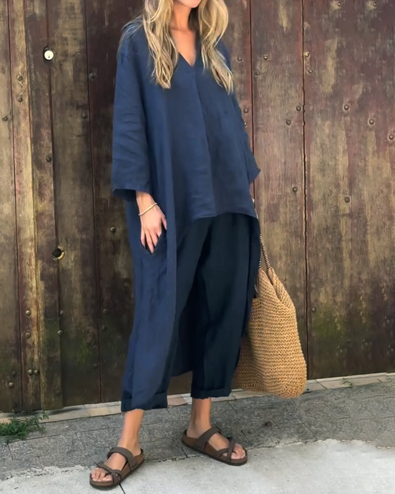 Damen 2-teiliges Strick-Loungewear-Set