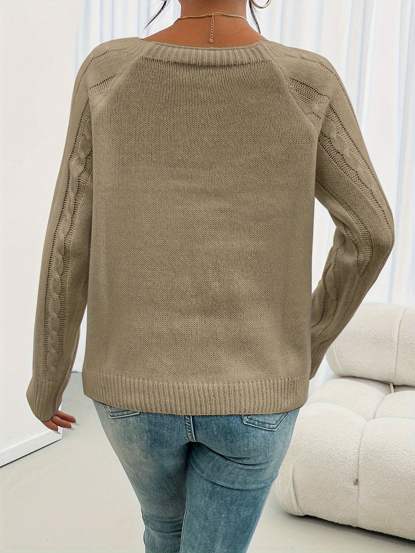 Norvielle Damen Pullover Rundhalsausschnitt Casual