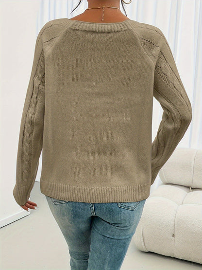 Norvielle Damen Pullover Rundhalsausschnitt Casual