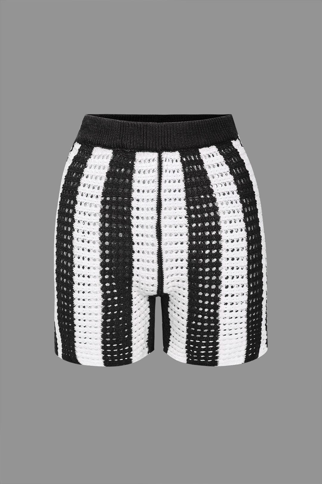 Damen Häkel-Zweiteiler-Set Streifenmuster