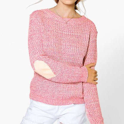 Damen Strickpullover mit Herz-Applikationen Lässig Norvielle
