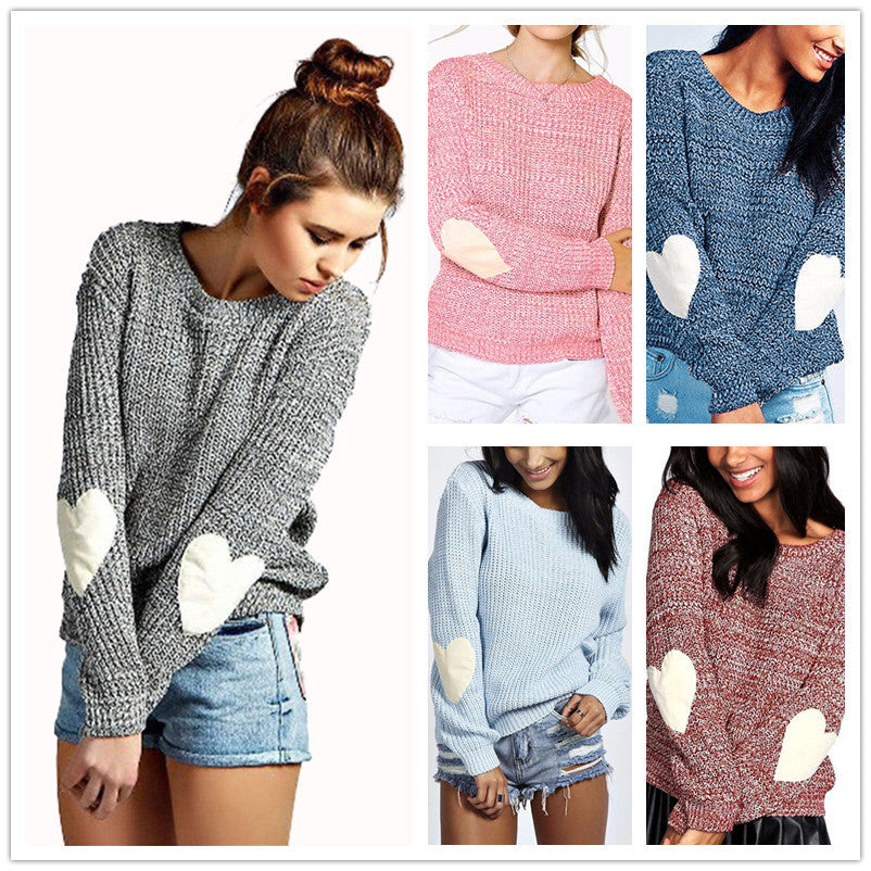 Damen Strickpullover mit Herz-Applikationen Lässig Norvielle - Norvielle