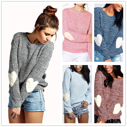 Damen Strickpullover mit Herz-Applikationen Lässig Norvielle - Norvielle