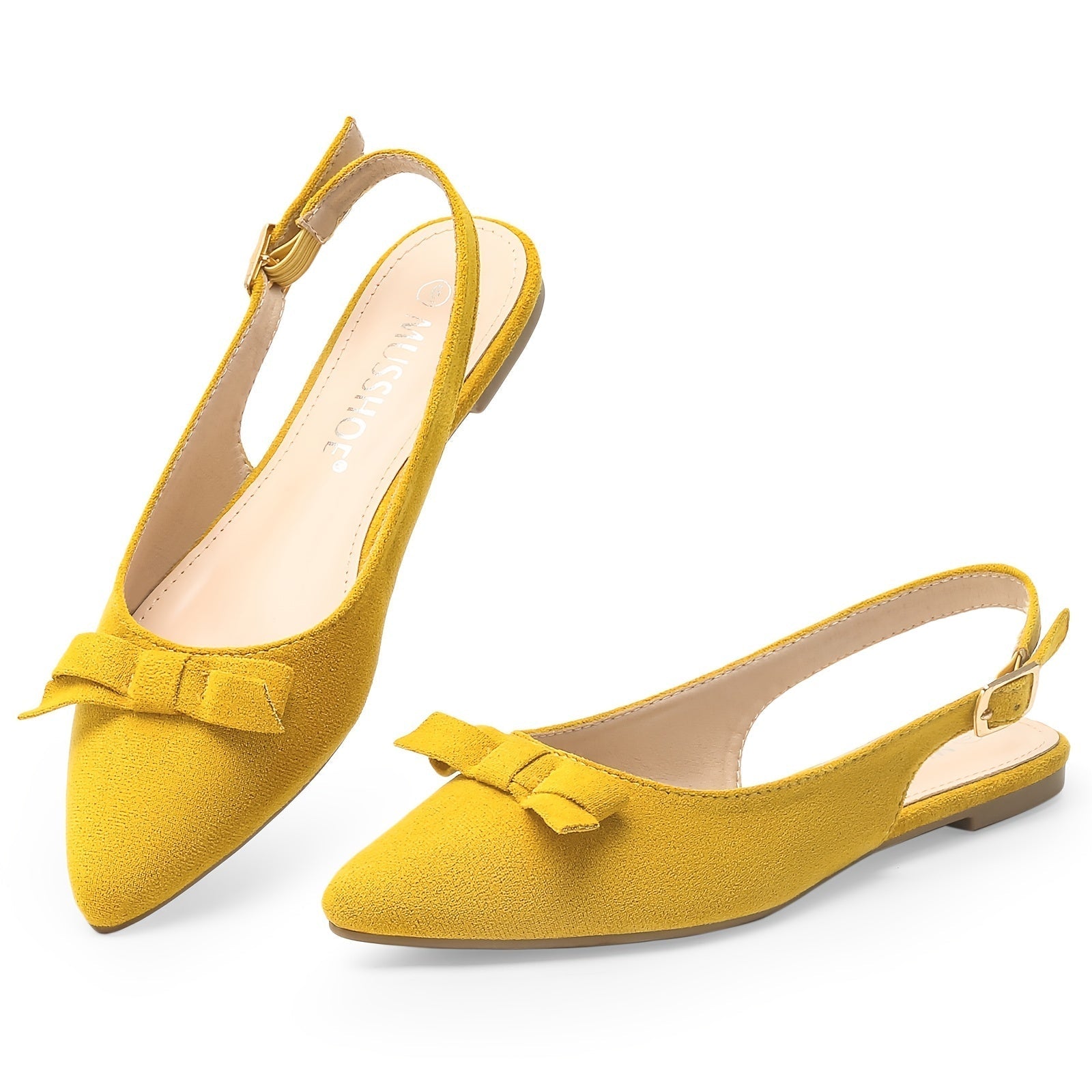 Damen Slingback Sandalen Flach Schleife - Norvielle