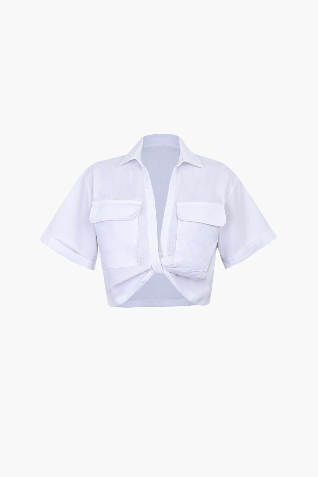 Damen Kurzarm Crop mit Kragen