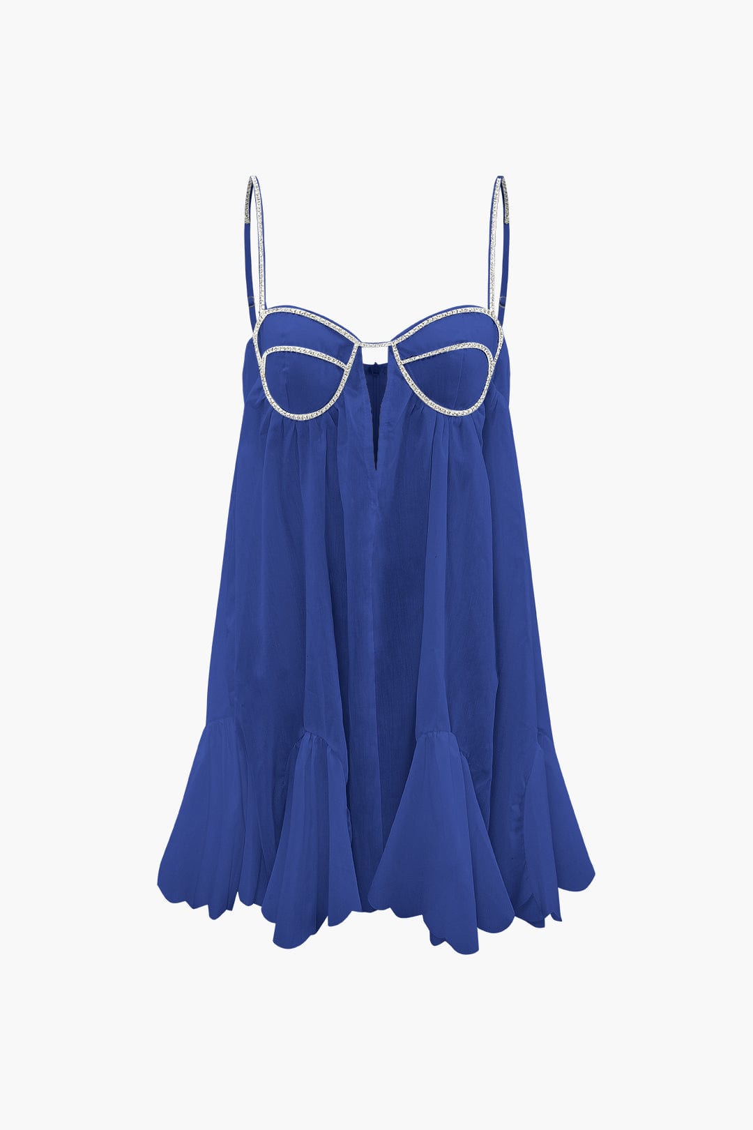 Damen Mini-Kleid Kristallbänder Elegant