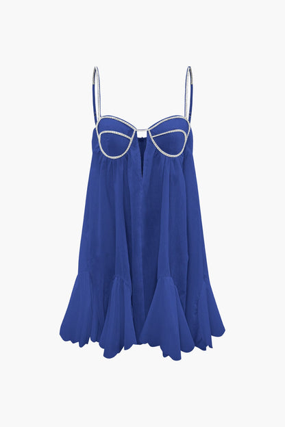 Damen Mini-Kleid Kristall-Träger Feminin