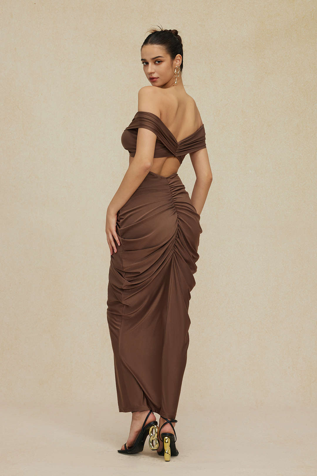 Elegantes Damen Off-Shoulder-Set mit Drapierung