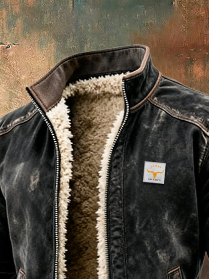 Thermische Lederjacke Herren Ledermantel