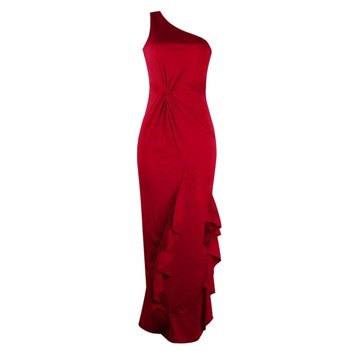 Damen Swing-Kleid Geteiltem Rüschensaum
