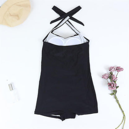 Norvielle Damen Boyleg Badeanzug Sportlich