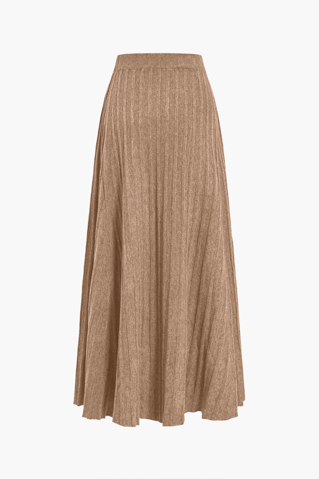 Damen Midi-Rock Plisseefalten Elastischer Bund