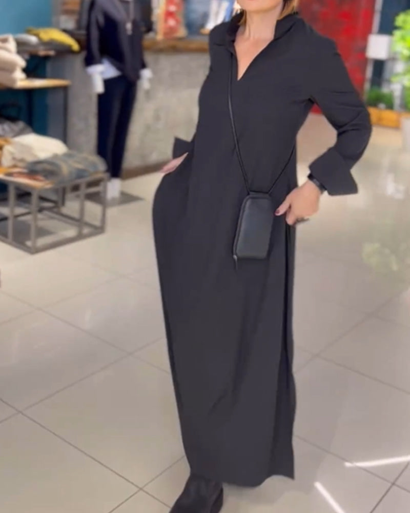 Damen Stretchkleid Lang Weich - Norvielle