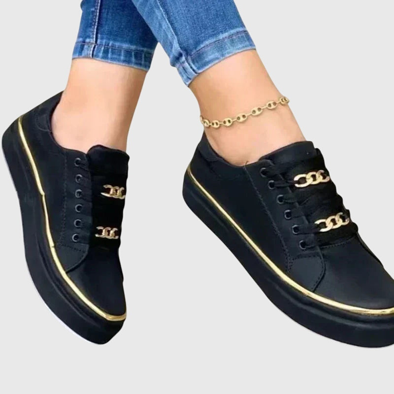 Damen Schnürsneaker Samt Lässig Beige - Norvielle