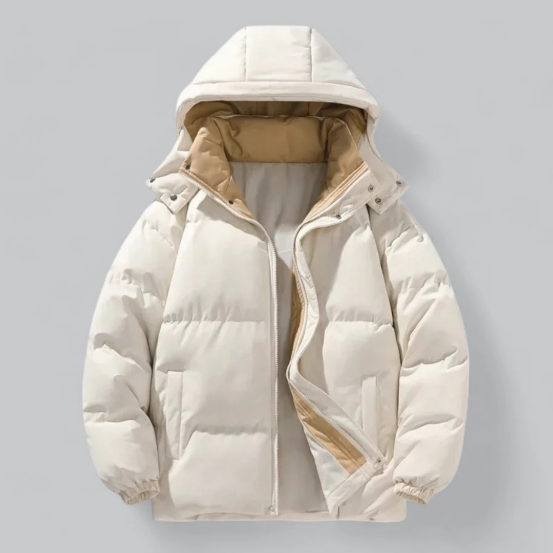 Herren Pufferjacke Kapuze Gesteppt