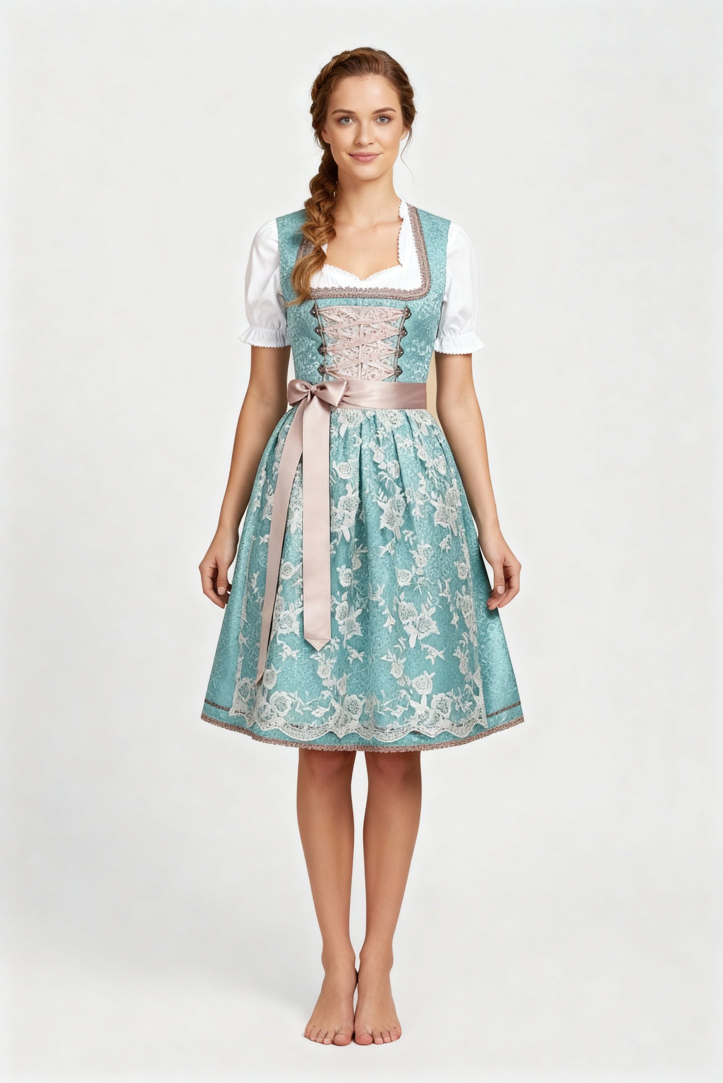 Damen Dirndl Traditionell mit Schürze für Oktoberfest - Norvielle