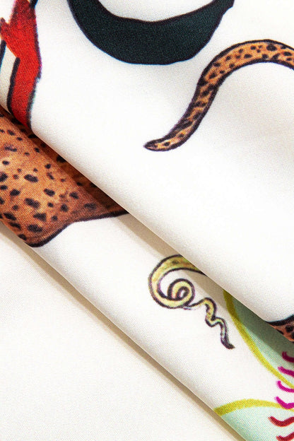 Künstlerisches Damen Zweiteiler-Set mit Kunstprint Statement-Design