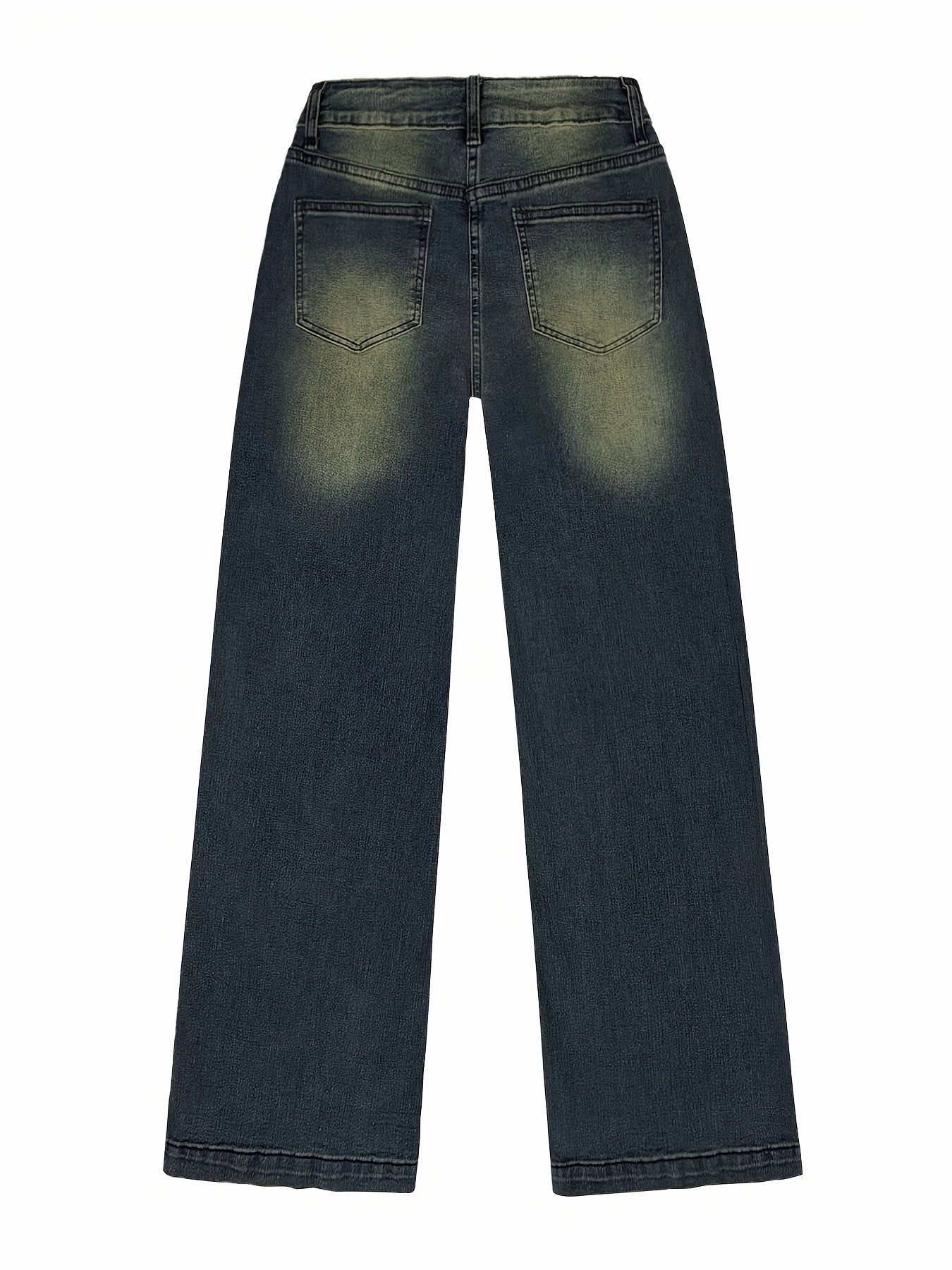 Damen Baggy Jeans Weites Bein Leicht Gewaschen
