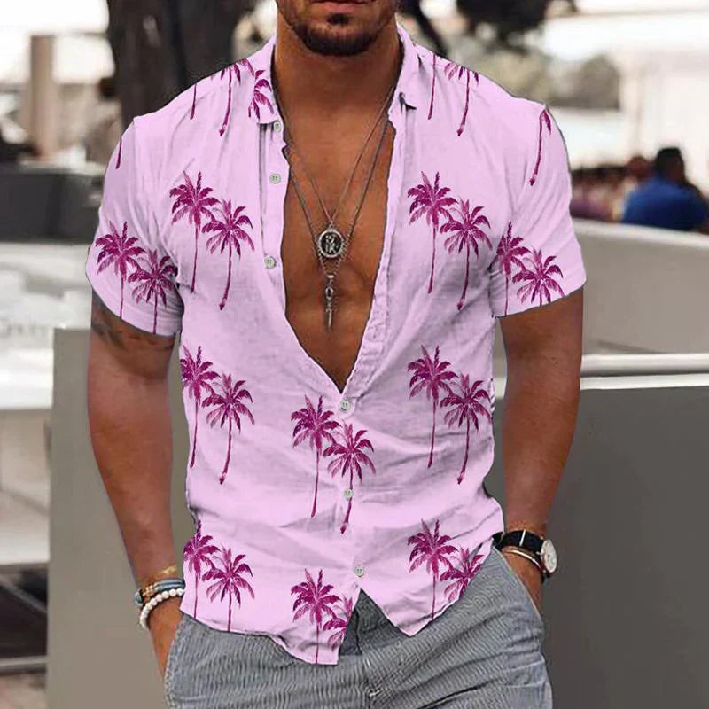 Zion Herren Hemd Palm Breeze Leicht Baumwolle Weiß