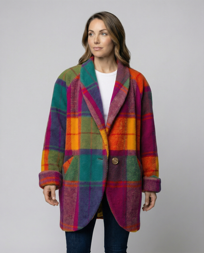 Damen Oversized Karo Jacke - Norvielle