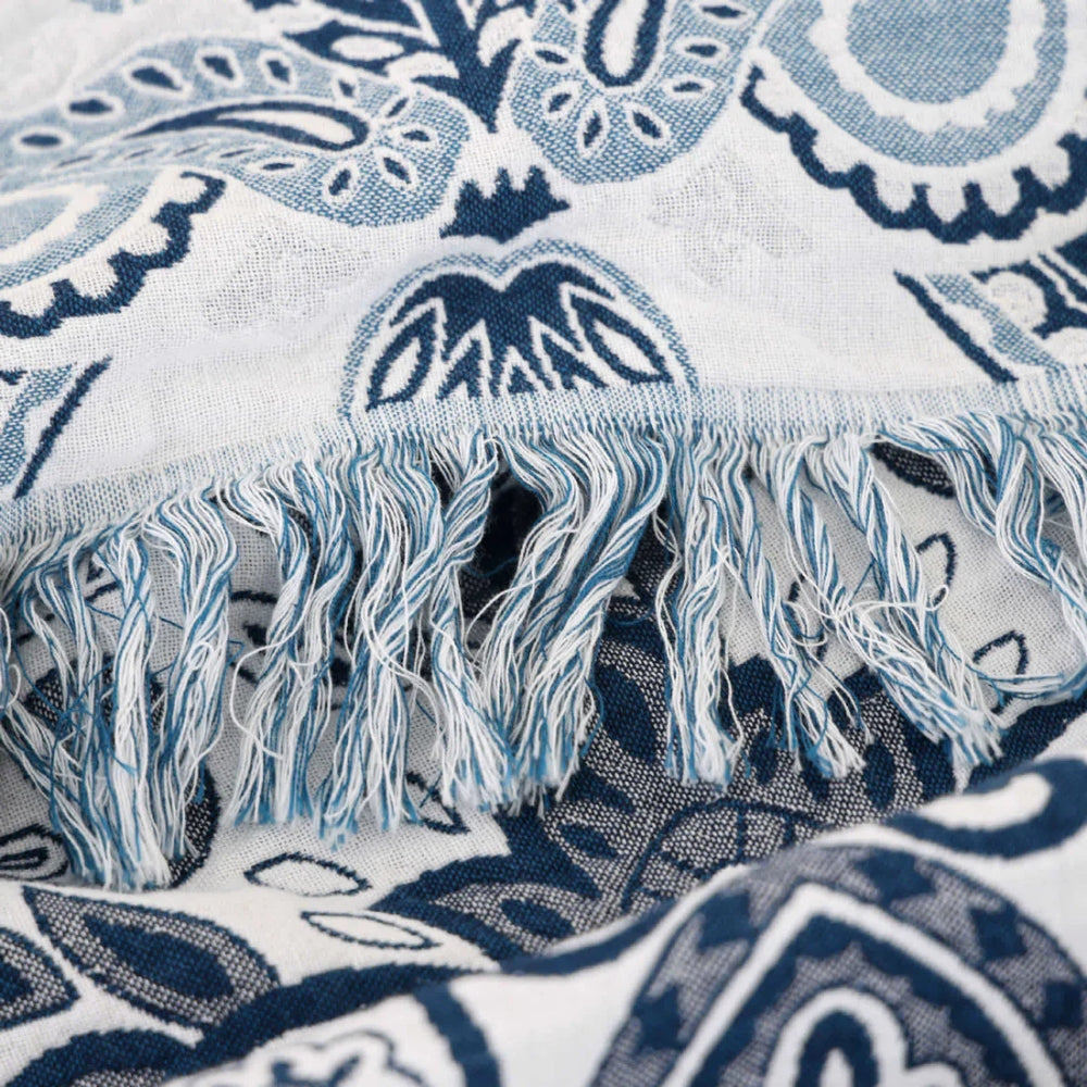 Paisley Baumwolldecke mit Quasten