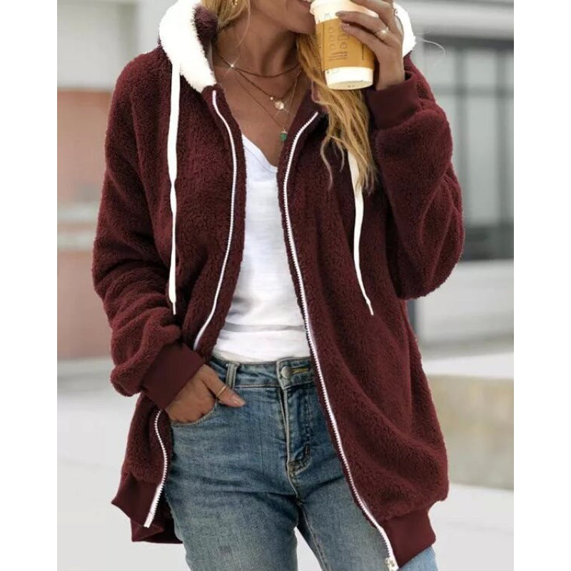 Norvielle Damen Kuschelcardigan Kapuzenjacke