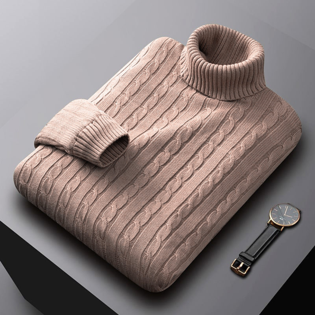 Herren Kaschmir-Pullover Rollkragen Eleganz