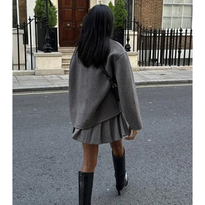 Norvielle Damen Oversized Mantel Übergangsjacke