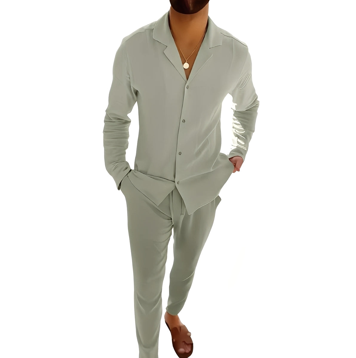 Herren Langarm-Polo-Hosen-Set Hadrien