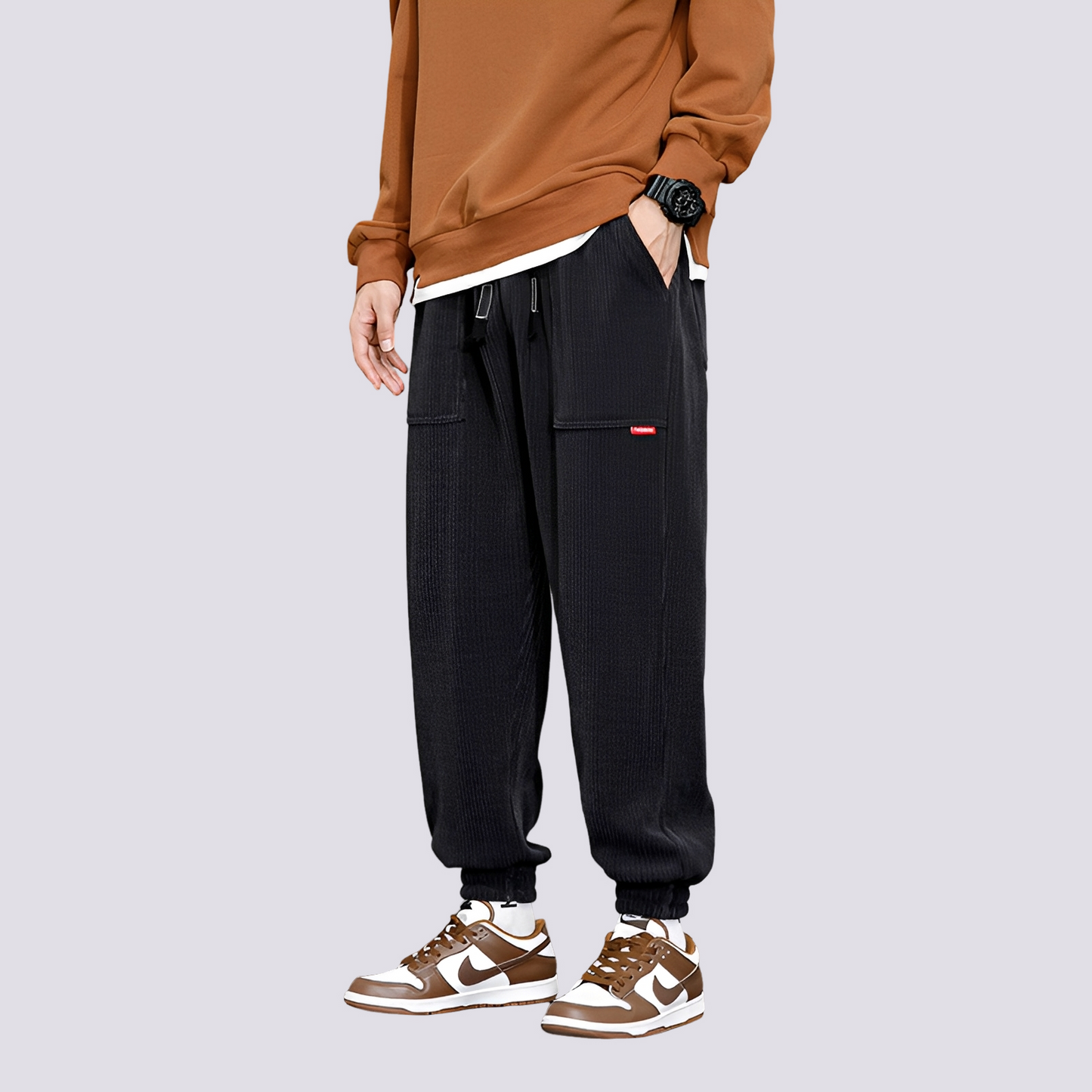 Benji Herren Cord-Jogginghose Lässig Beige