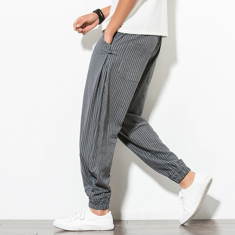 Herren Jogginghose Gestreift Baumwolle