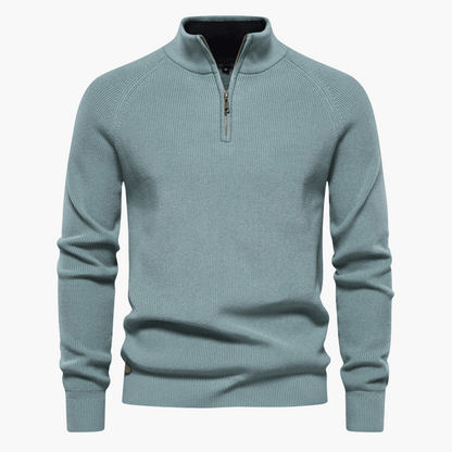 Herren Strickpullover Weich Zipper Beige
