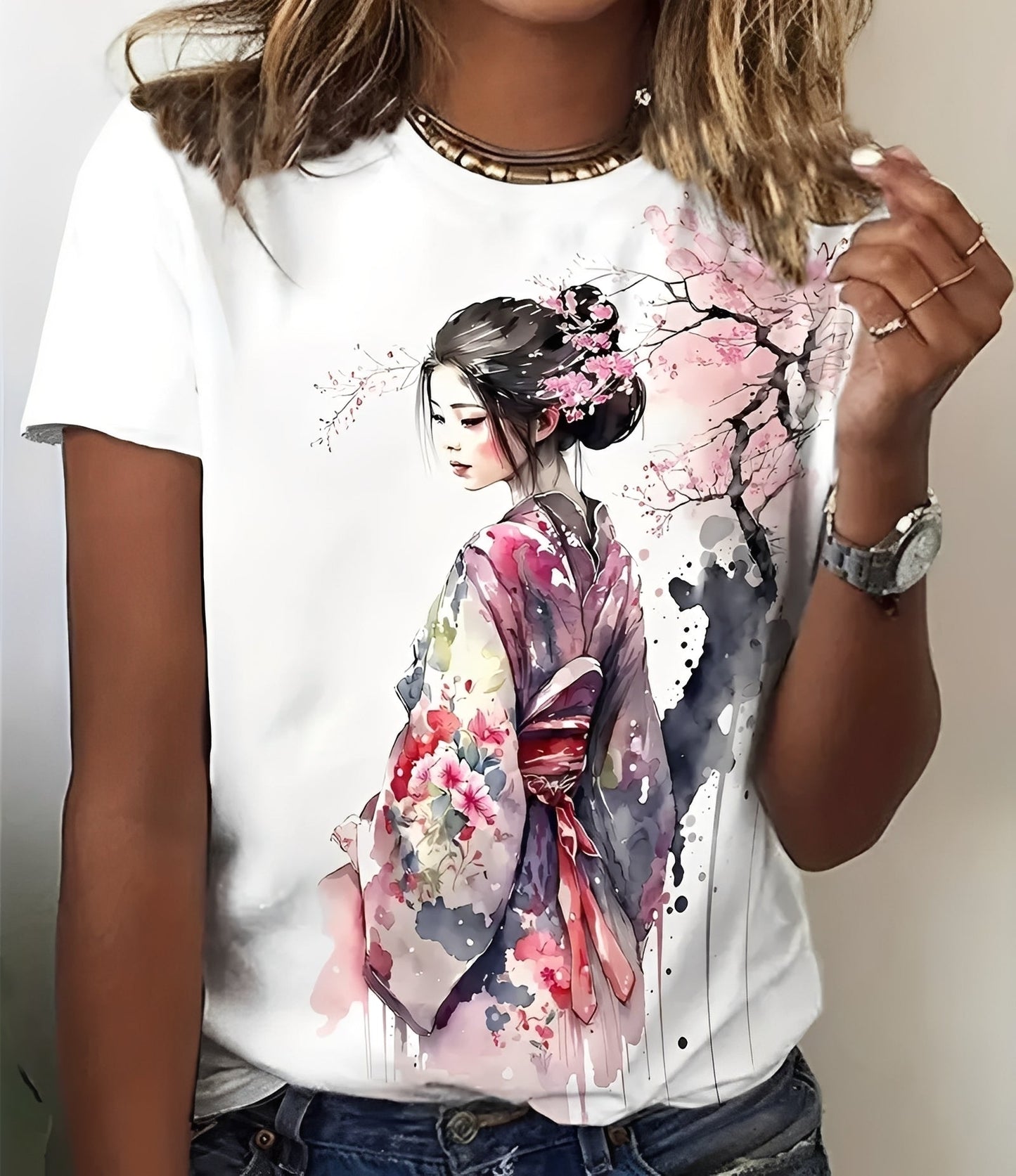 Damen T-Shirt Modisch Bedruckt