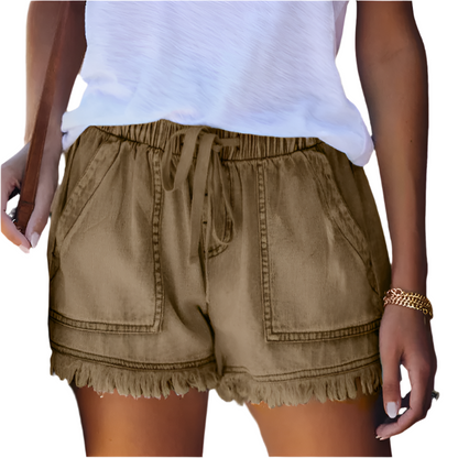 Norvielle Damen High-Waist Denim Shorts