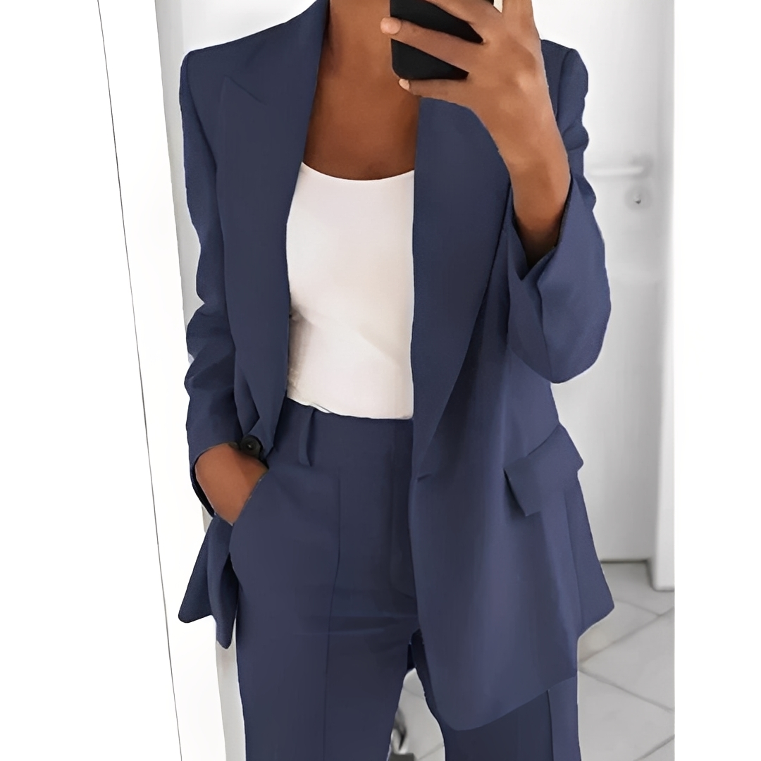 Damen Blazer Set Hosen Elegant