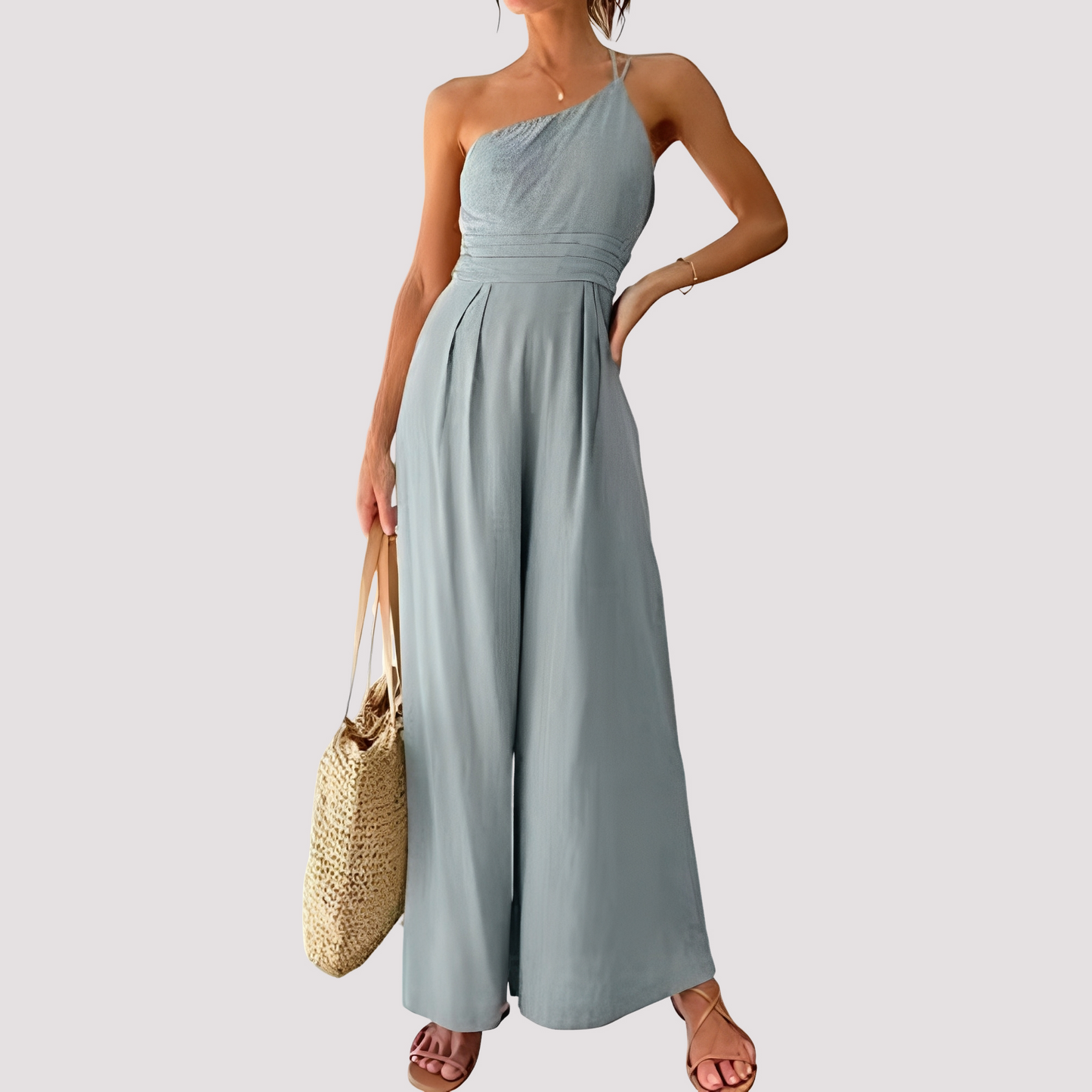 Damen Ein-Schulter-Jumpsuit Weites Bein Elegantes Design