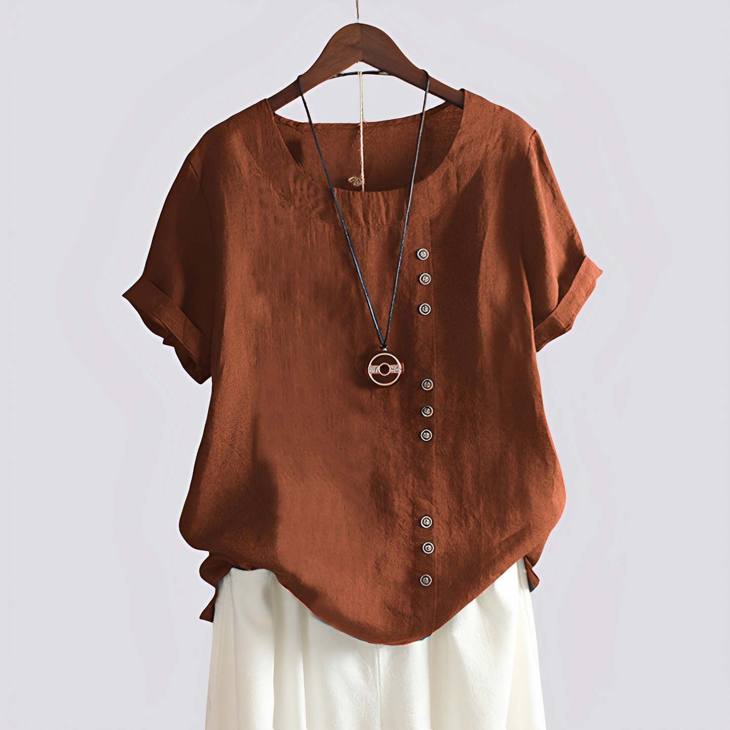 Damen Kurzarm-Shirt Bequem Baumwolle Weiß