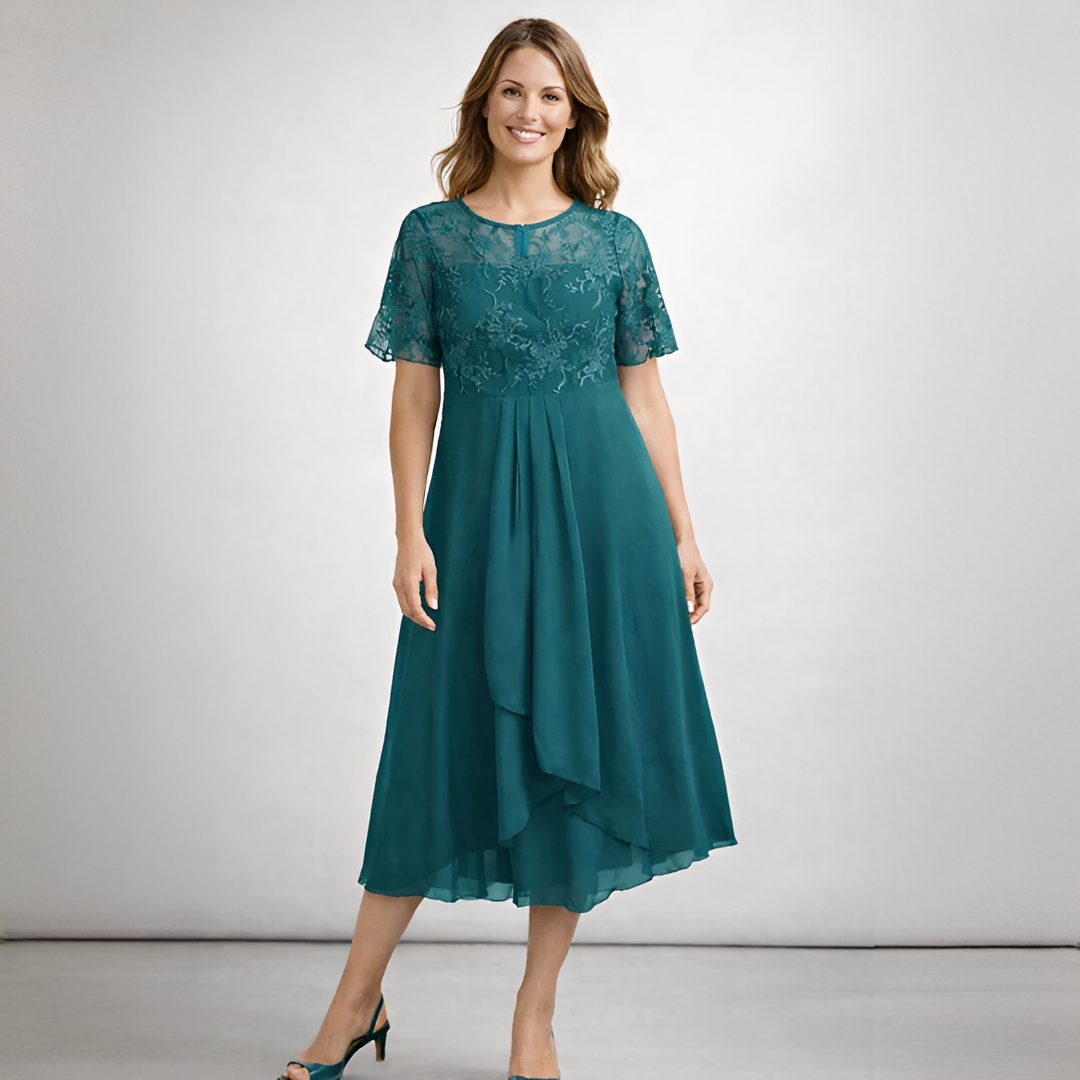 Damenkleid Floraine Elegant Lang Ärmel