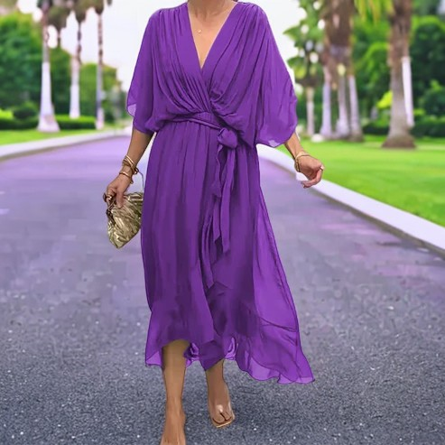Damen Sommerkleid Elegantes Leichtiges Weiß