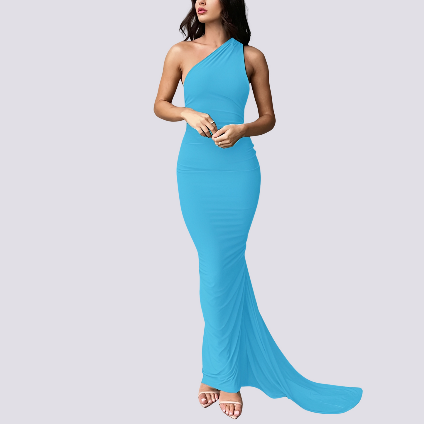 Elegantes Damen Plisseekleid Rückenfrei