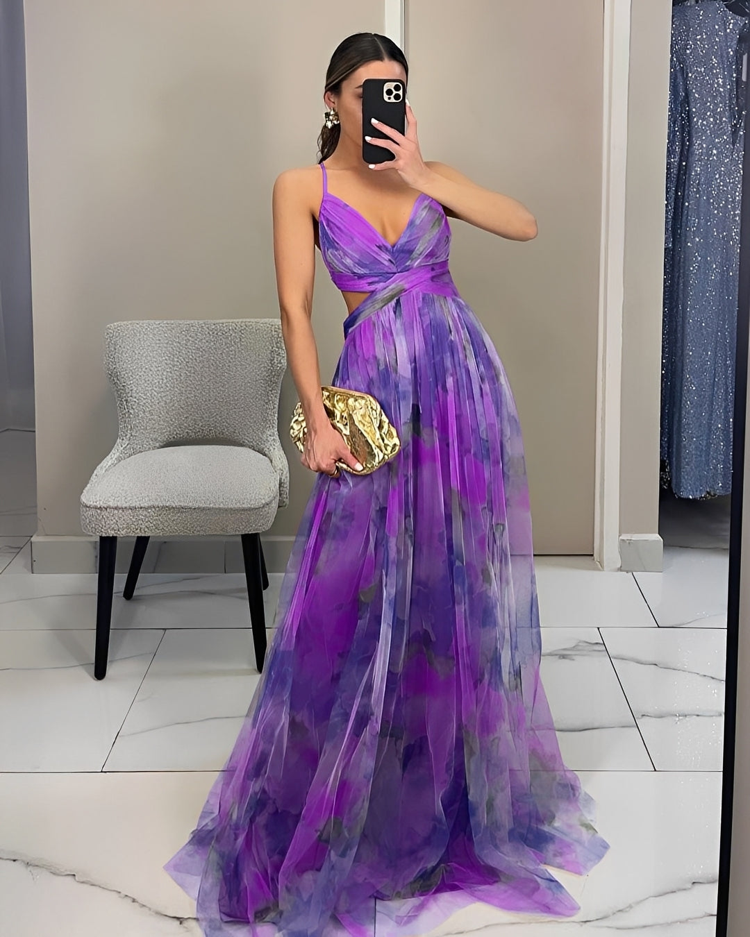 Damen Maxikleid Stilvoll Lang