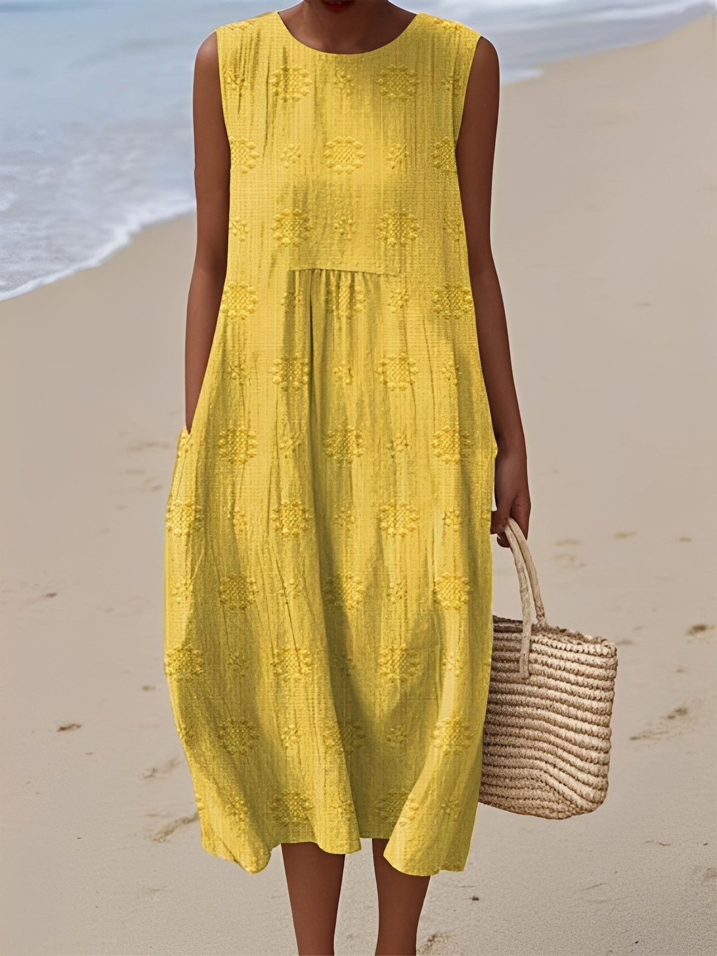 Damen Ärmelloses Sommerkleid Modernes Muster Bequem