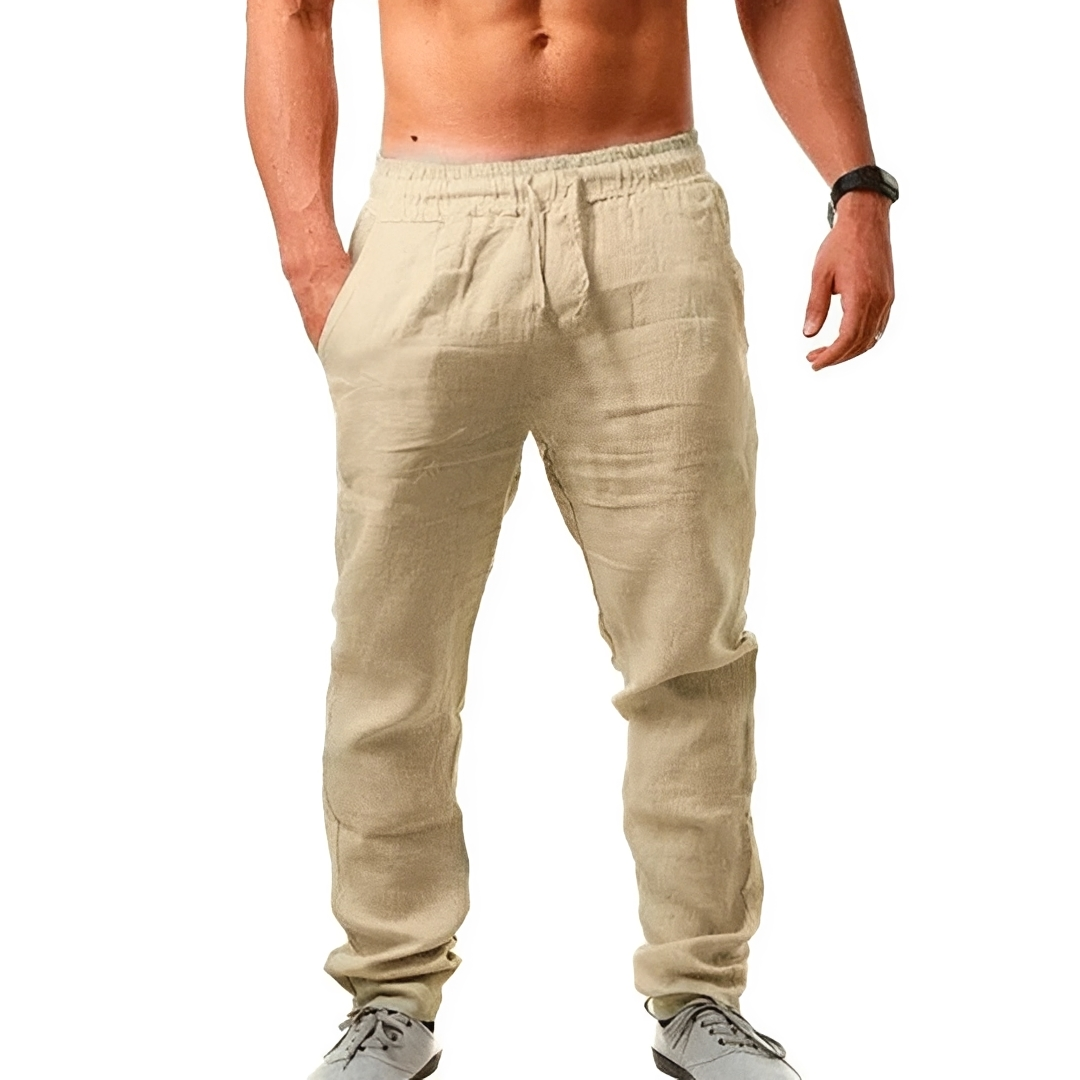 Herren Sommerhose Elegant Leicht Beige - Norvielle