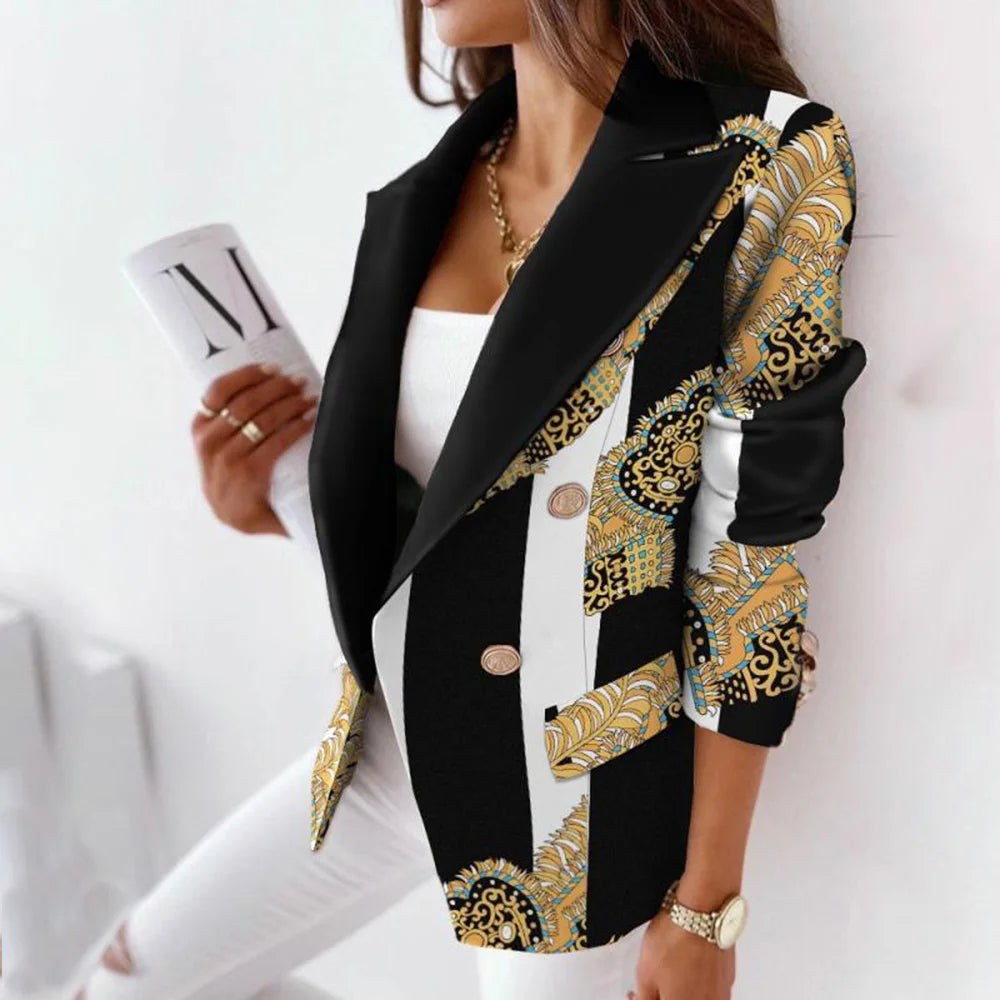 Norvielle Damen Blazer Bedruckt Stilvoll