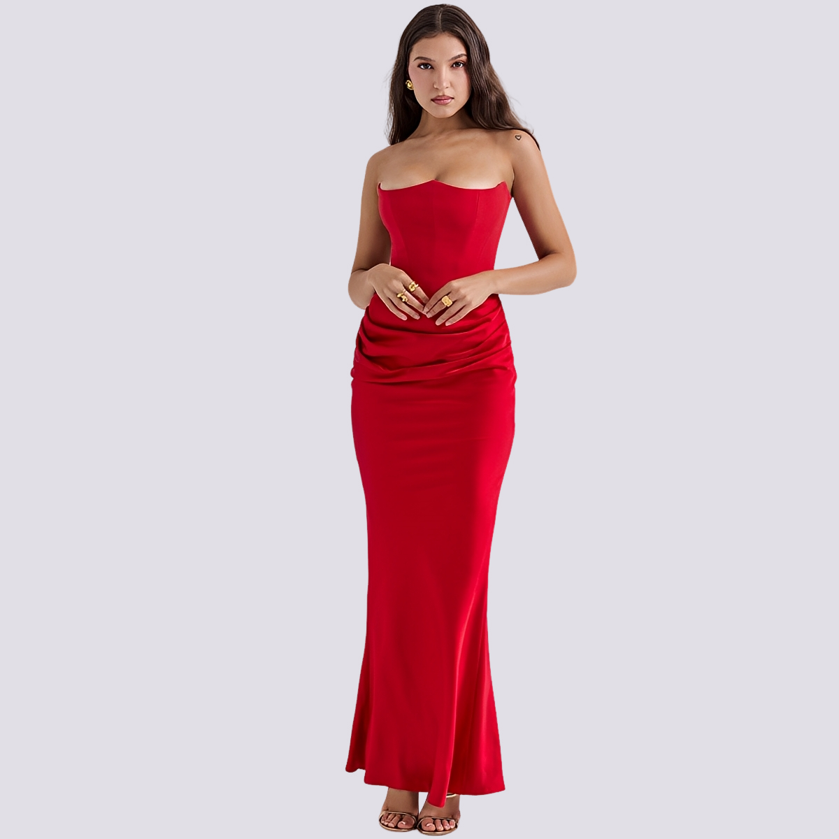 Damen Trägerloses Korsettkleid Elegantes Design