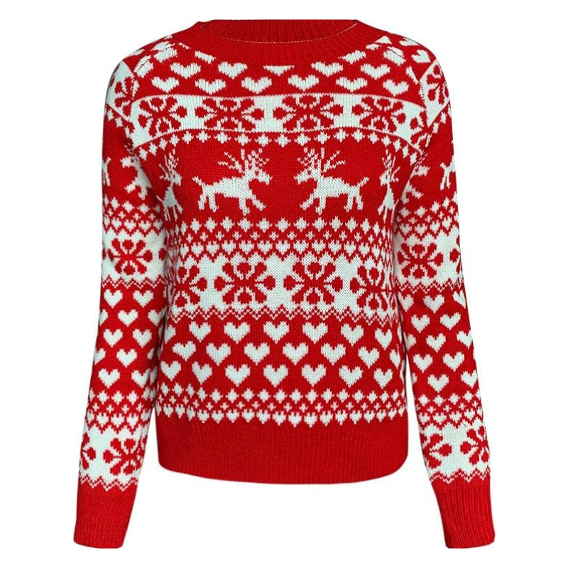 Rote Damen Strickpullover Weihnachten