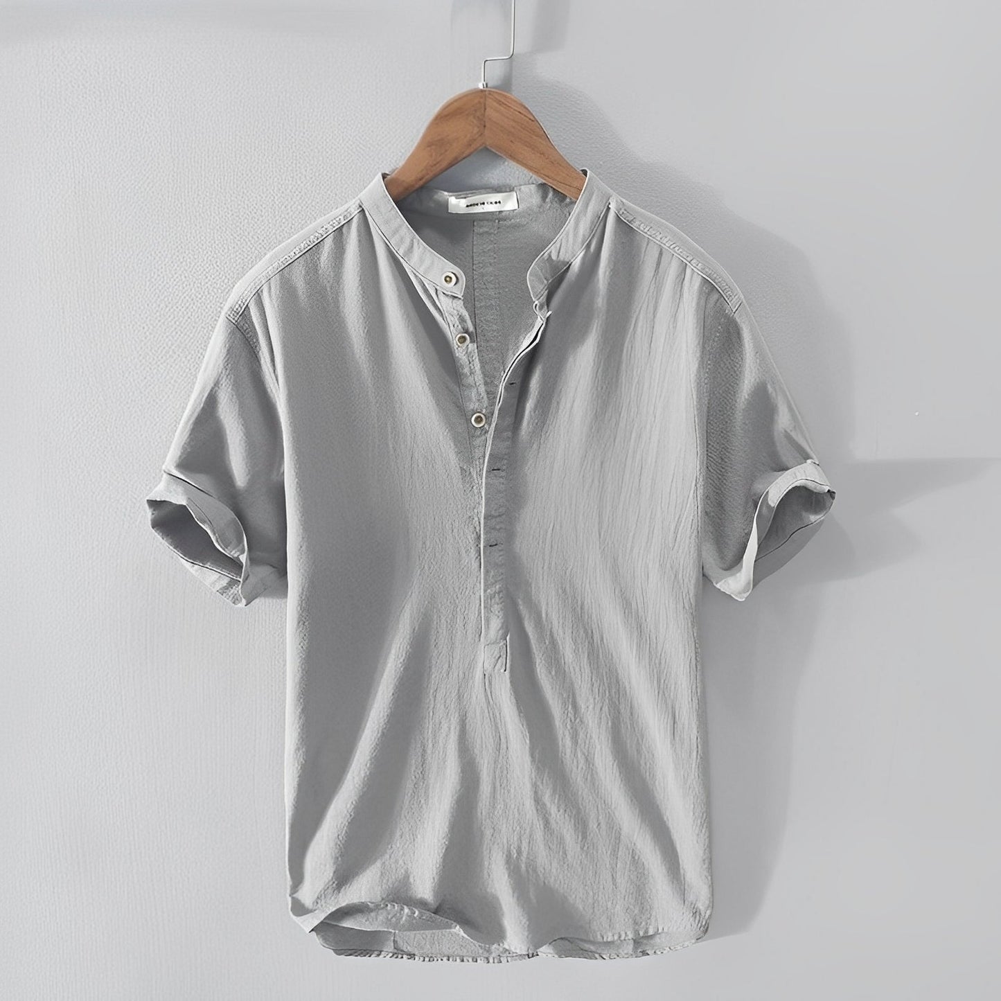 Herren Leinenhemd Leicht Sommerlich Beige