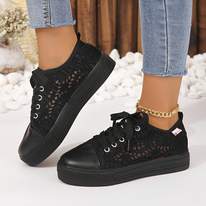 Damen Plateau-Schnürsneaker Lässig