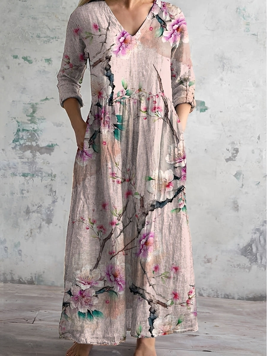 Damen Blumenkleid Lockeres Design